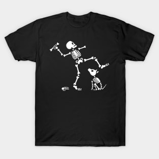 Go fetch bone dog skeleton arm hand T-Shirt